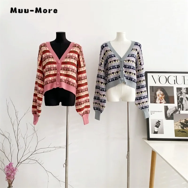American Retro Patchwork Classic Argyle Striped Single Breasted V-neck Knitted Cardigan for Women 2023 Autumn Winter Trendy Top
American Retro Patchwork Classic Argyle Striped Single Breasted V-neck Knitted Cardigan for Women 2023 Autumn Winter Trendy Top