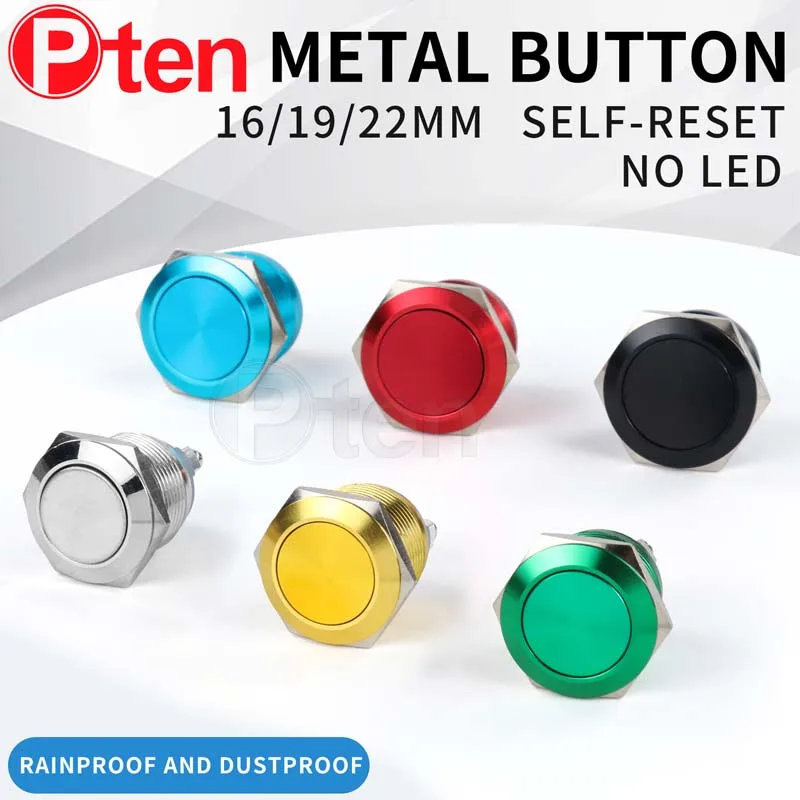 1NO 16 19 22mm Momentary metal push button switch 1NO screw terminal for auto push button flat spherical high pins color no led
1NO 16 19 22mm Momentary metal push button switch 1NO screw terminal for auto push button flat spherical high pins color no led