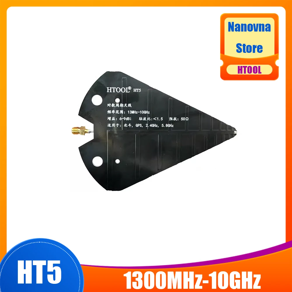 Nanovna HT5 Portable Log Periodic Antenna 1300MHz-10GHz Wideband High Gain 6-9dB 50Ω For VHF UHF SHF Communications Radar
Nanovna HT5 Portable Log Periodic Antenna 1300MHz-10GHz Wideband High Gain 6-9dB 50Ω For VHF UHF SHF Communications Radar