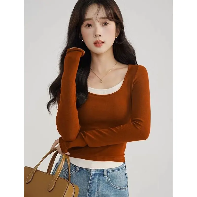 Women's Autumn Casual Simplicity Solid Color O-neck Long Sleeve T-Shirt Women Clothes Fashion Elegant All-match Temperament Tops
Women's Autumn Casual Simplicity Solid Color O-neck Long Sleeve T-Shirt Women Clothes Fashion Elegant All-match Temperament Tops