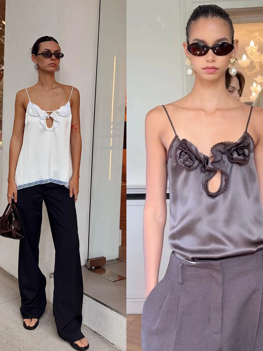 Elegant Rose Lace Trim Hollow out Strap Vest Top Women's Summer Fashion Outerwear Short Length V-Neckline H-Shape Backless
Elegant Rose Lace Trim Hollow out Strap Vest Top Women's Summer Fashion Outerwear Short Length V-Neckline H-Shape Backless