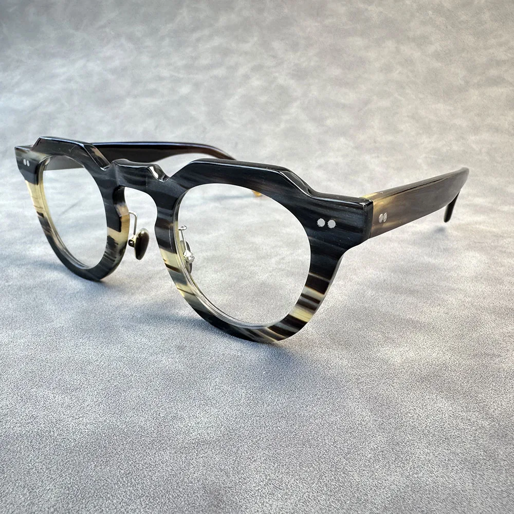 Eyeglass Frames Handmade Natural Horn Prescription Polygon Vintage Unique Rivets Optical Eyeglasses Reading Man Glasses Frames
Eyeglass Frames Handmade Natural Horn Prescription Polygon Vintage Unique Rivets Optical Eyeglasses Reading Man Glasses Frames