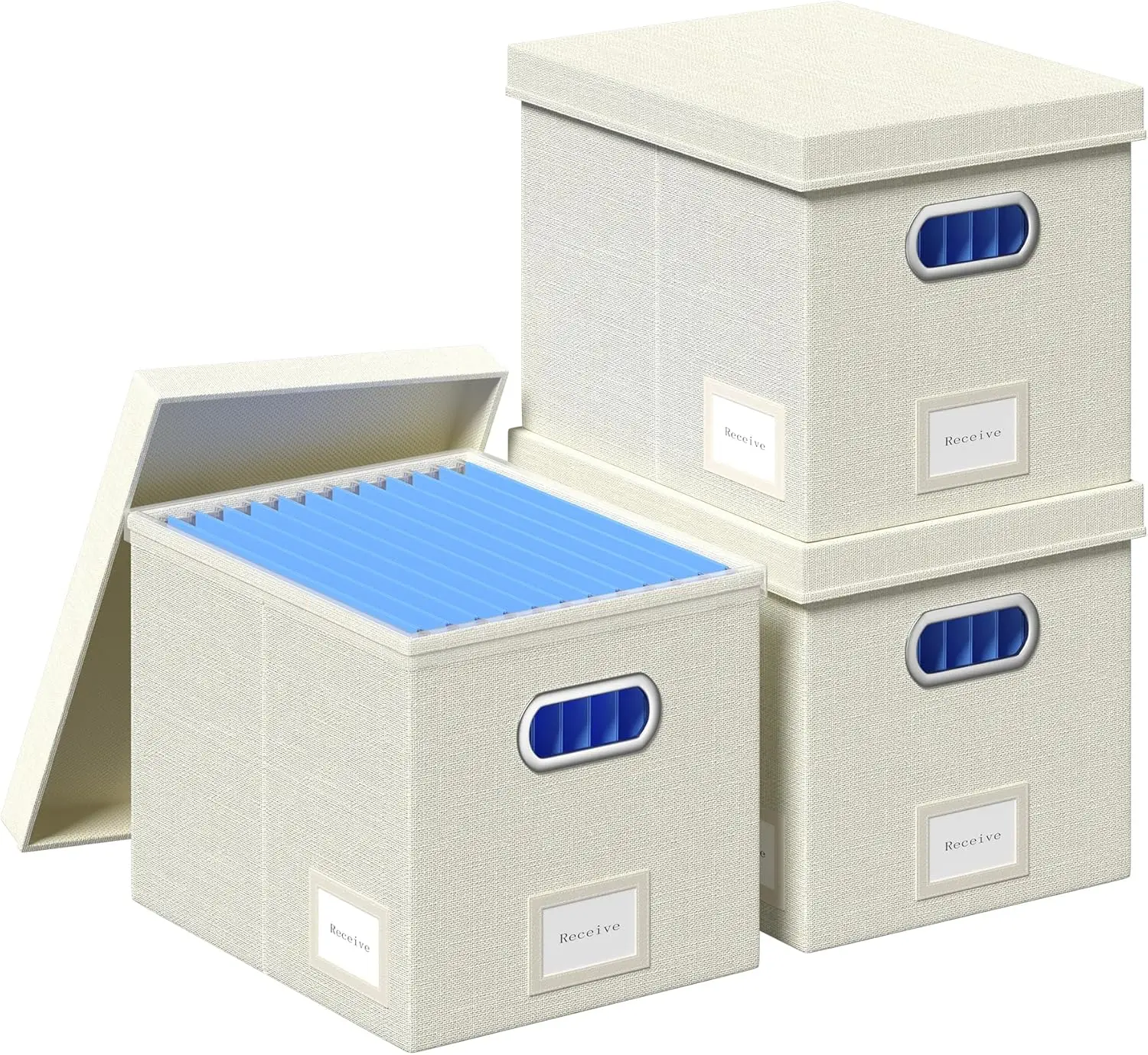 3-Pack Hanging File Organizer Boxes with Lid, Beige White, 13.2x10.1x10.1 in
3-Pack Hanging File Organizer Boxes with Lid, Beige White, 13.2x10.1x10.1 in