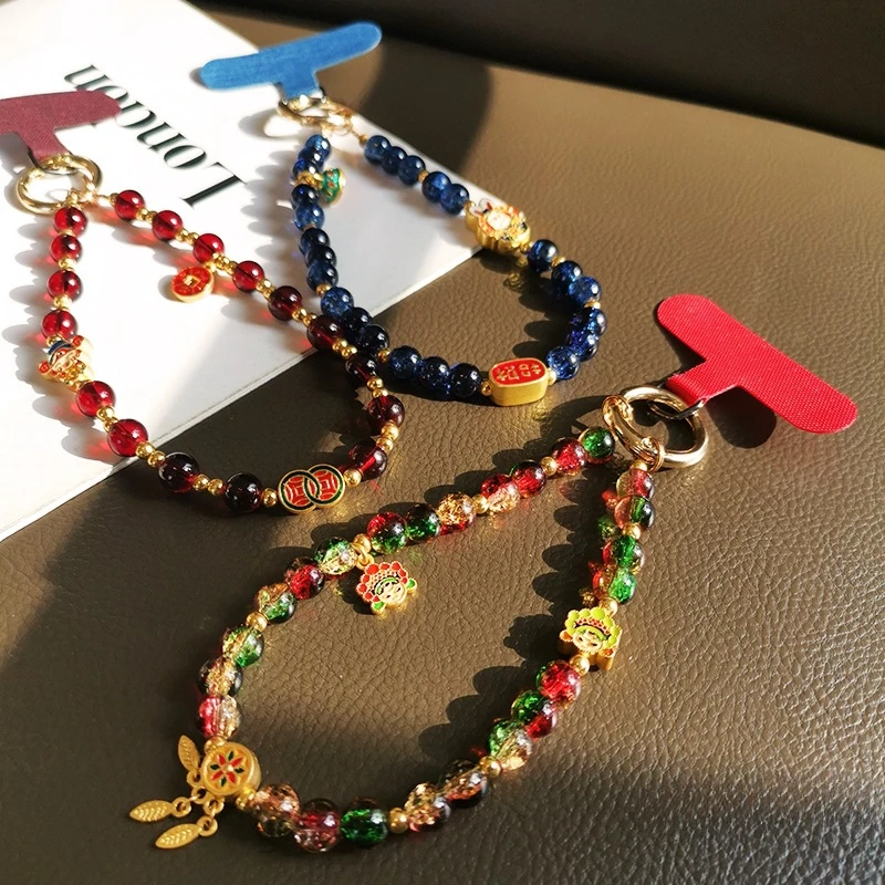 Chinese retro style brings wealth and prosperity, pure handmade bead anti-theft women's bracelet, mobile phone rope
Chinese retro style brings wealth and prosperity, pure handmade bead anti-theft women's bracelet, mobile phone rope
