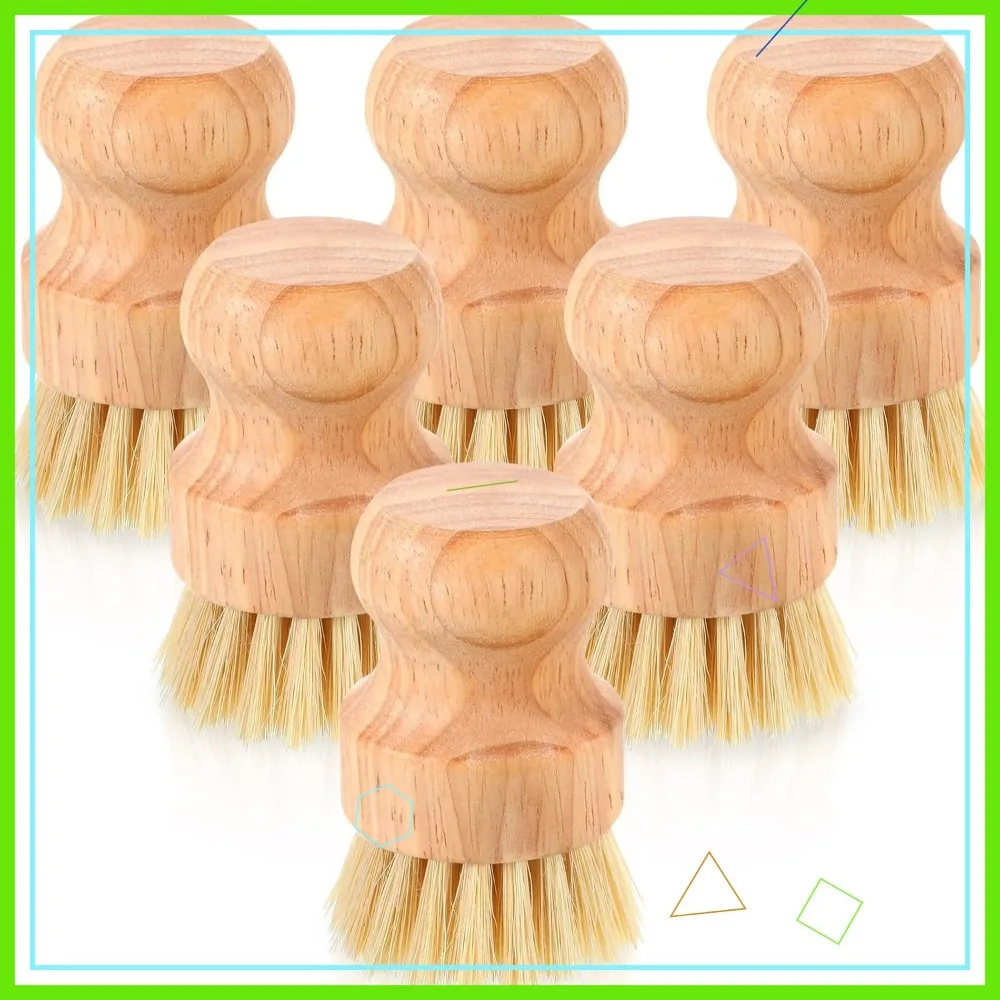 60 Packs Bamboo Dish Scrub Brushes Set with Natural Sisal Bristles for Kitchen Cleaning
60 Packs Bamboo Dish Scrub Brushes Set with Natural Sisal Bristles for Kitchen Cleaning