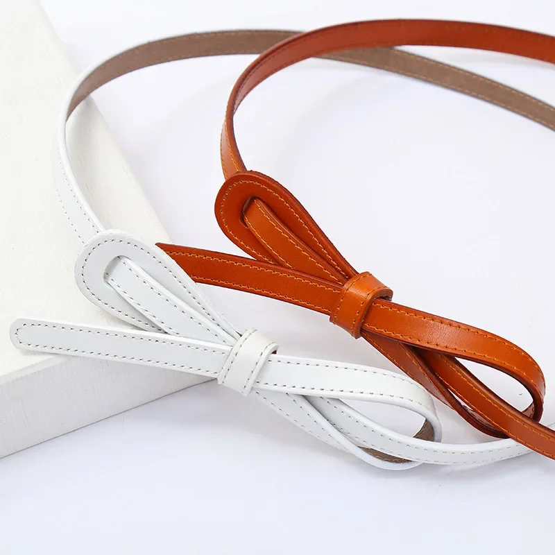 High Quality Cowhide Women's Black Fine Belt Retro Knotted Dress Belt Suit Decoration Luxurious Leather Colored Belt
High Quality Cowhide Women's Black Fine Belt Retro Knotted Dress Belt Suit Decoration Luxurious Leather Colored Belt