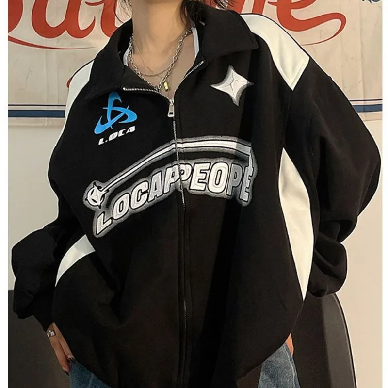 Y2k Zip Up Hoodie Women Men Autumn Letter Star Print O-neck Sweatshirt Female Fashion Black White Hip Pop Grunge Streetwear Coat
Y2k Zip Up Hoodie Women Men Autumn Letter Star Print O-neck Sweatshirt Female Fashion Black White Hip Pop Grunge Streetwear Coat