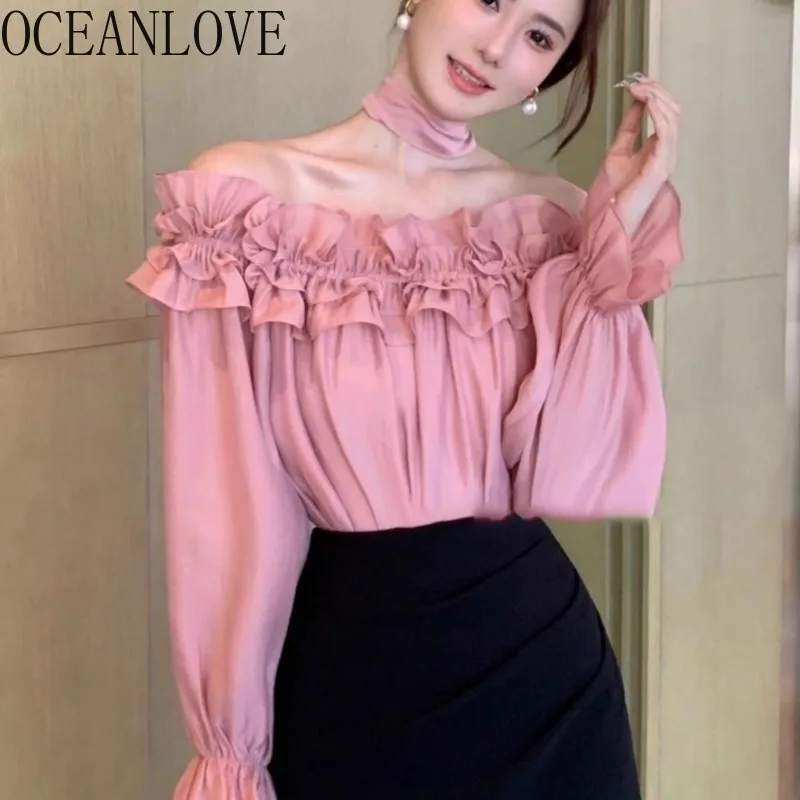 OCEANLOVE Ruffles Blouses Solid Slash Neck Spring Summer Sweet Elegant Women Shirts&blouses Long Sleeve Chiffon Blusas Mujer
OCEANLOVE Ruffles Blouses Solid Slash Neck Spring Summer Sweet Elegant Women Shirts&blouses Long Sleeve Chiffon Blusas Mujer