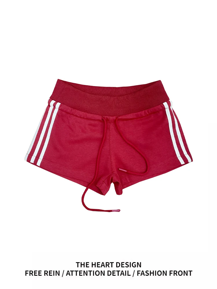 Летние прямые спортивные брюки в полоску в американском стиле ретро для пикантных девушек, красные спортивные штаны с завязками, повседневные брюки с высокой талией
Летние прямые спортивные брюки в полоску в американском стиле ретро для пикантных девушек, красные спортивные штаны с завязками, повседневные брюки с высокой талией