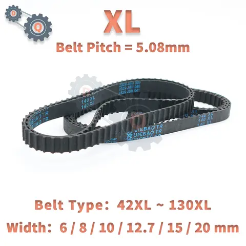 XL Belt Model 42XL to 130XL XL Timing Belt Tooth Pitch 5.08mm XL Rubber Belt Width 6/8/10/12.7/15/20mm for CNC Synchronous Belt