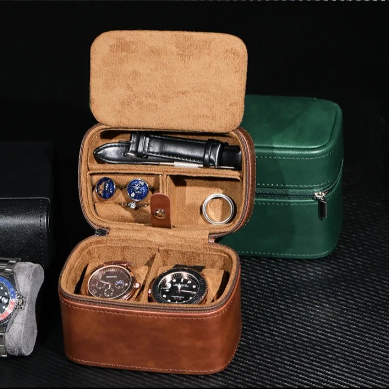 Vintage Luxury Watch Box Leather Watches Organizer Box Portable Travel Watch Storage Boxes Men's Wrist Watches Zipper Bag
Vintage Luxury Watch Box Leather Watches Organizer Box Portable Travel Watch Storage Boxes Men's Wrist Watches Zipper Bag