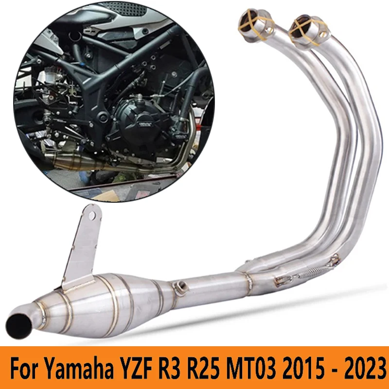 YZF R3 R25 MT03 ExhaustMotorcycle Escape Moto Full Systems Front Middle Link Pipe for Yamaha 2015 to 2023
YZF R3 R25 MT03 ExhaustMotorcycle Escape Moto Full Systems Front Middle Link Pipe for Yamaha 2015 to 2023