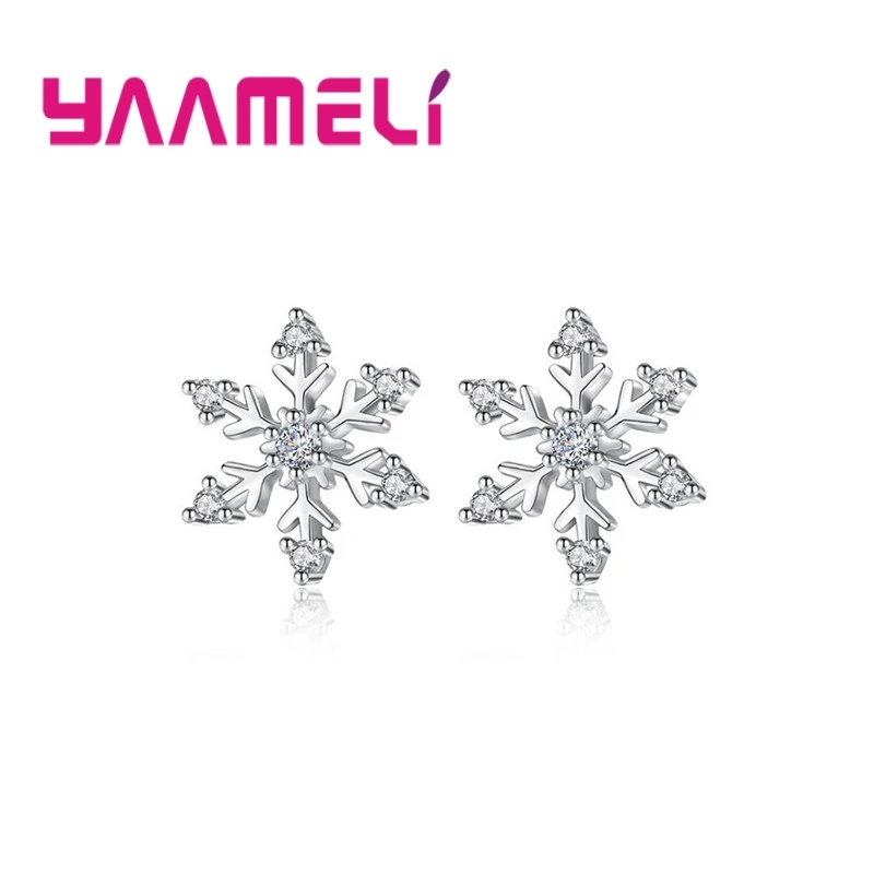 Cute Clear Stone Snow Flower Shaped Stud Earrings 925 Sterling Silver Cubic Zirconia for Women Christmas Party Gifts
Cute Clear Stone Snow Flower Shaped Stud Earrings 925 Sterling Silver Cubic Zirconia for Women Christmas Party Gifts