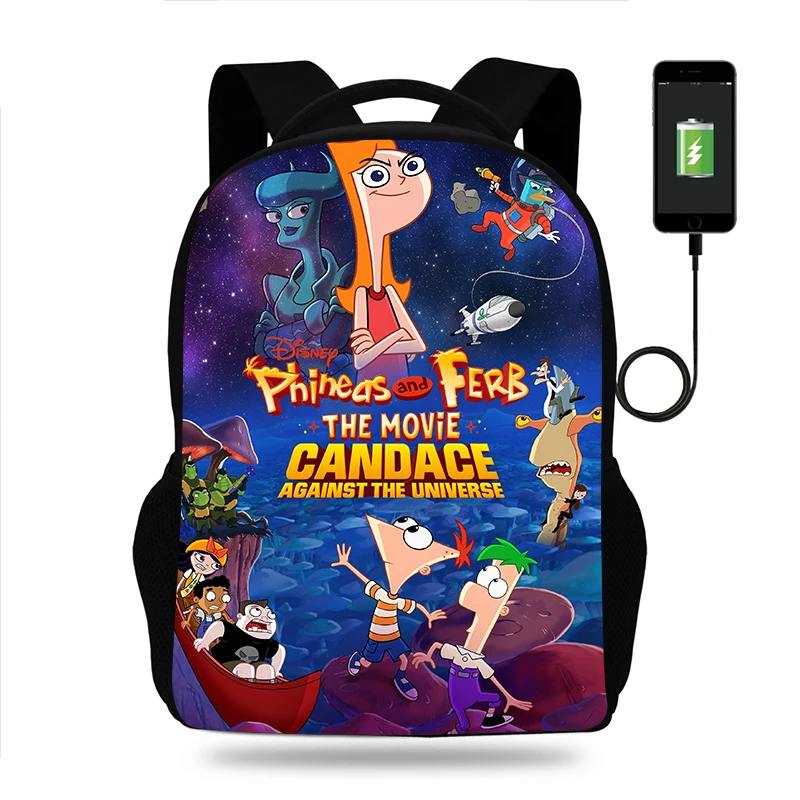 New Phineas And Ferb Backpack Boy Girl School Bag Teenager USB Charging Daily Travel Backpack Student Schoolbags Mochila
New Phineas And Ferb Backpack Boy Girl School Bag Teenager USB Charging Daily Travel Backpack Student Schoolbags Mochila