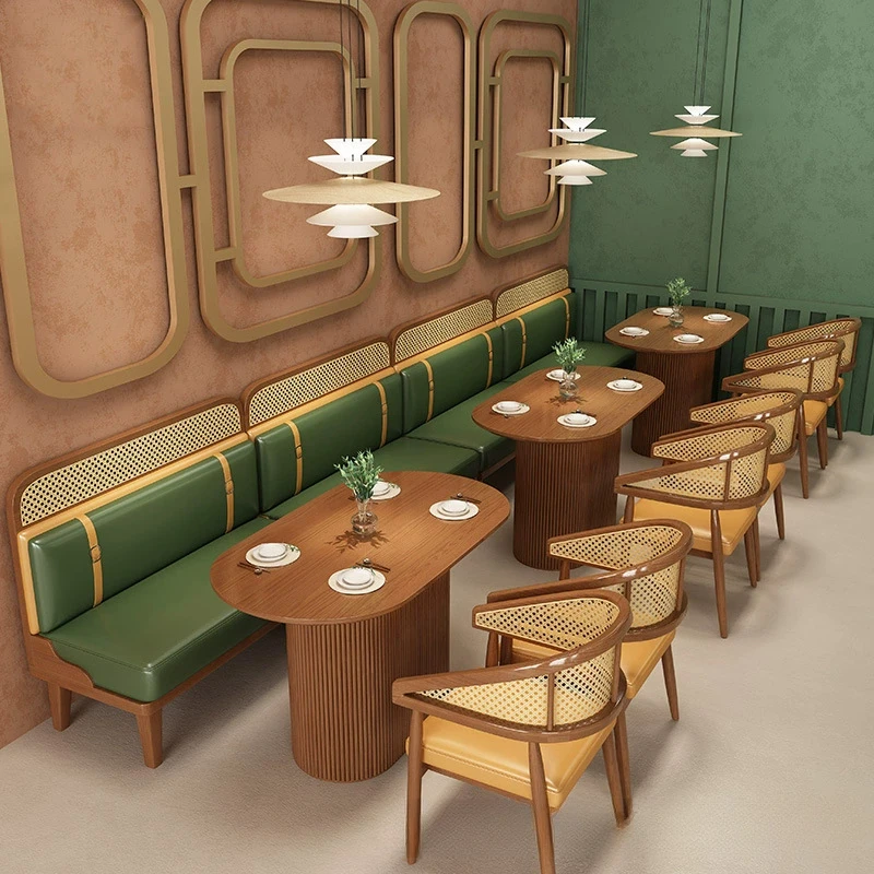 Western restaurant Solid wood rattan card seat Sofa theme restaurant Tea restaurant Hot pot shop Commercial cafe Table
Western restaurant Solid wood rattan card seat Sofa theme restaurant Tea restaurant Hot pot shop Commercial cafe Table