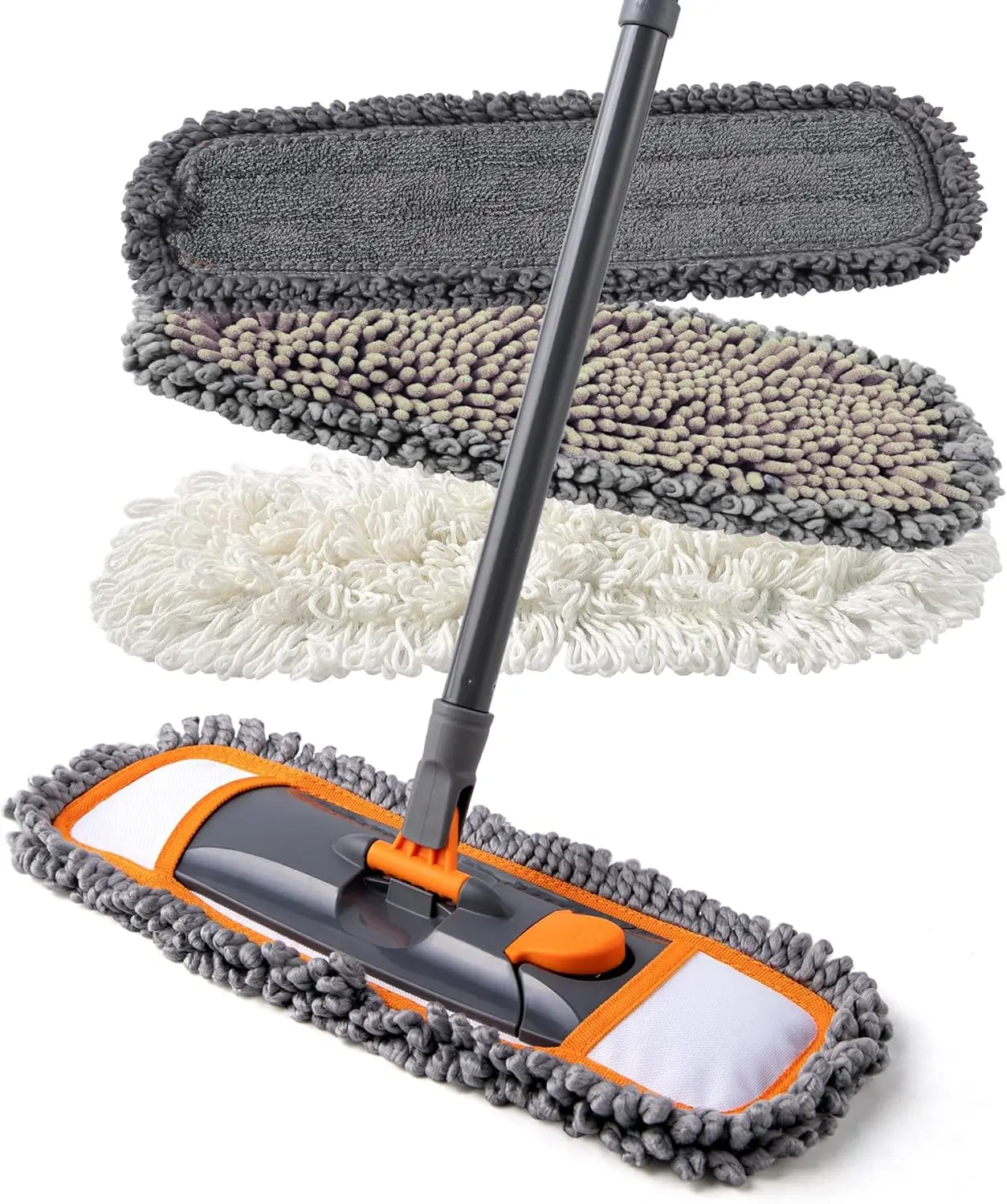 Mops for Floor Cleaning with 3 Different Washable Pads and Extendable 55” Long Handle, Multifunction Dust Mop for Hardwood,M
Mops for Floor Cleaning with 3 Different Washable Pads and Extendable 55” Long Handle, Multifunction Dust Mop for Hardwood,M