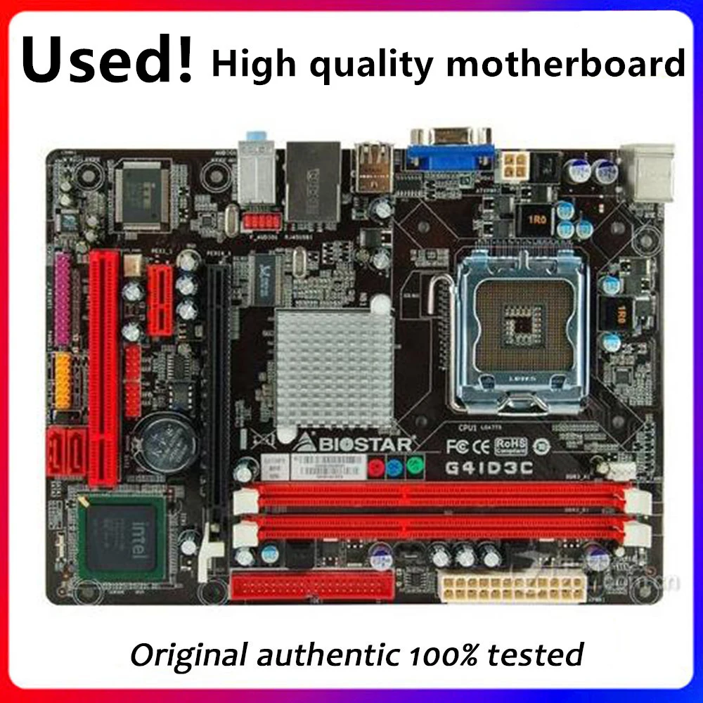 For Biostar G41D3C Motherboard LGA 775 DDR3 8GB For Intel G41 SATA II Original Desktop Used Mainboard
For Biostar G41D3C Motherboard LGA 775 DDR3 8GB For Intel G41 SATA II Original Desktop Used Mainboard