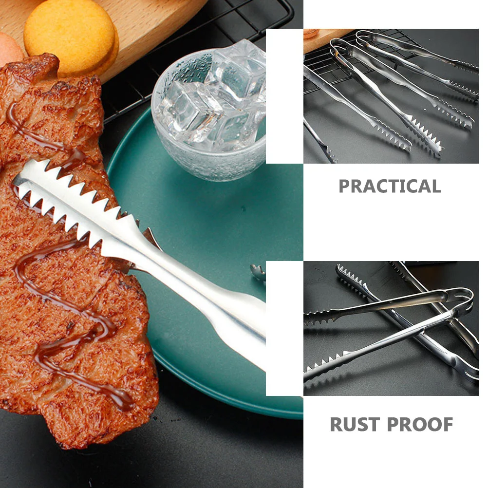 2pcs Stainless Steel Food Tongs Multi-Function Barbecue Tools Bread Clamps Lightweight Portable Kitchen Supplies For 
2pcs Stainless Steel Food Tongs Multi-Function Barbecue Tools Bread Clamps Lightweight Portable Kitchen Supplies For