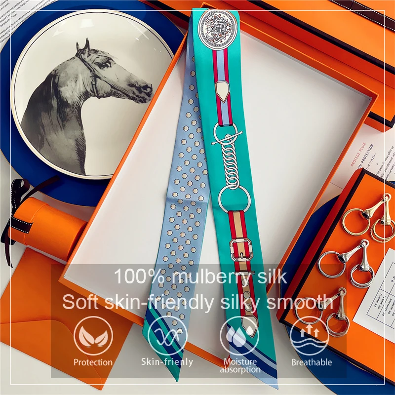 100% Mulberry Silk Scarf for Women Hair Band Wrap Bag Handle Ribbon Scarf Luxery Kerchief Lady Hair Strip Neck Scarves
100% Mulberry Silk Scarf for Women Hair Band Wrap Bag Handle Ribbon Scarf Luxery Kerchief Lady Hair Strip Neck Scarves
