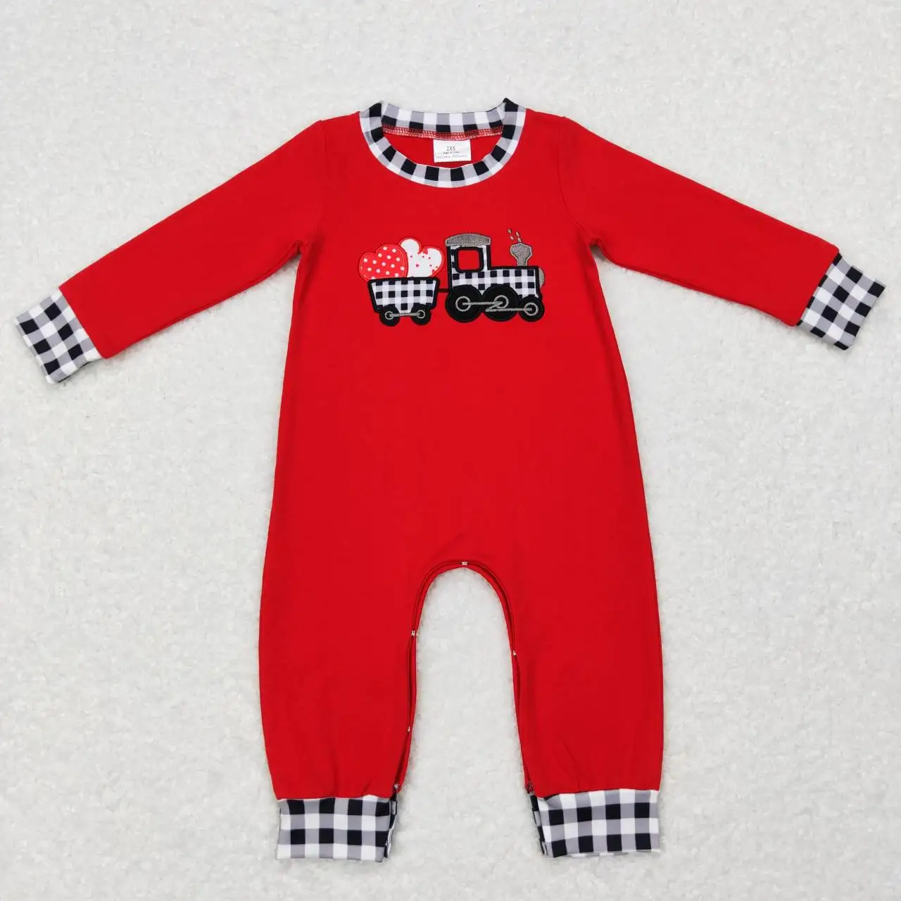 Wholesale newborn toddler Embroidered love tractor Valentine's Day red long-sleeved onesie for baby kids rompers
Wholesale newborn toddler Embroidered love tractor Valentine's Day red long-sleeved onesie for baby kids rompers