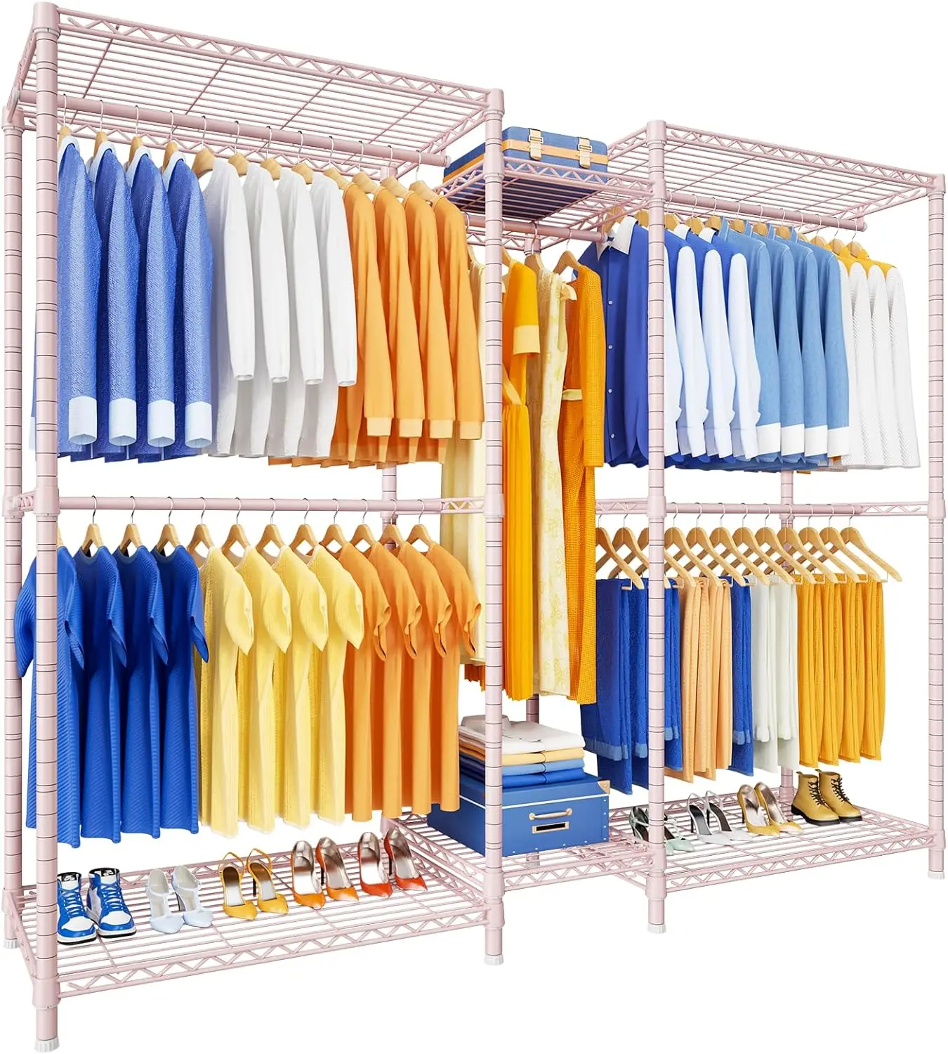 E12 Pro Clothes Rack,Heavy Duty Freestanding Garment Rack with Shelves,Metal Clothing Closet Storage System for Hanging Clo
E12 Pro Clothes Rack,Heavy Duty Freestanding Garment Rack with Shelves,Metal Clothing Closet Storage System for Hanging Clo