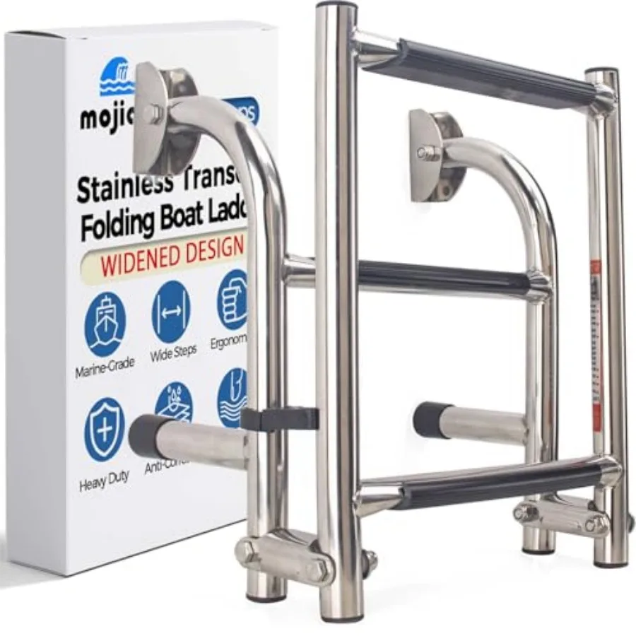 Сверхширокая 3-ступенчатая складная лестница для лодок - 2+1 ступеньки шириной 10 дюймов из нержавеющей стали для морских судов и яхт
Сверхширокая 3-ступенчатая складная лестница для лодок - 2+1 ступеньки шириной 10 дюймов из нержавеющей стали для морских судов и яхт