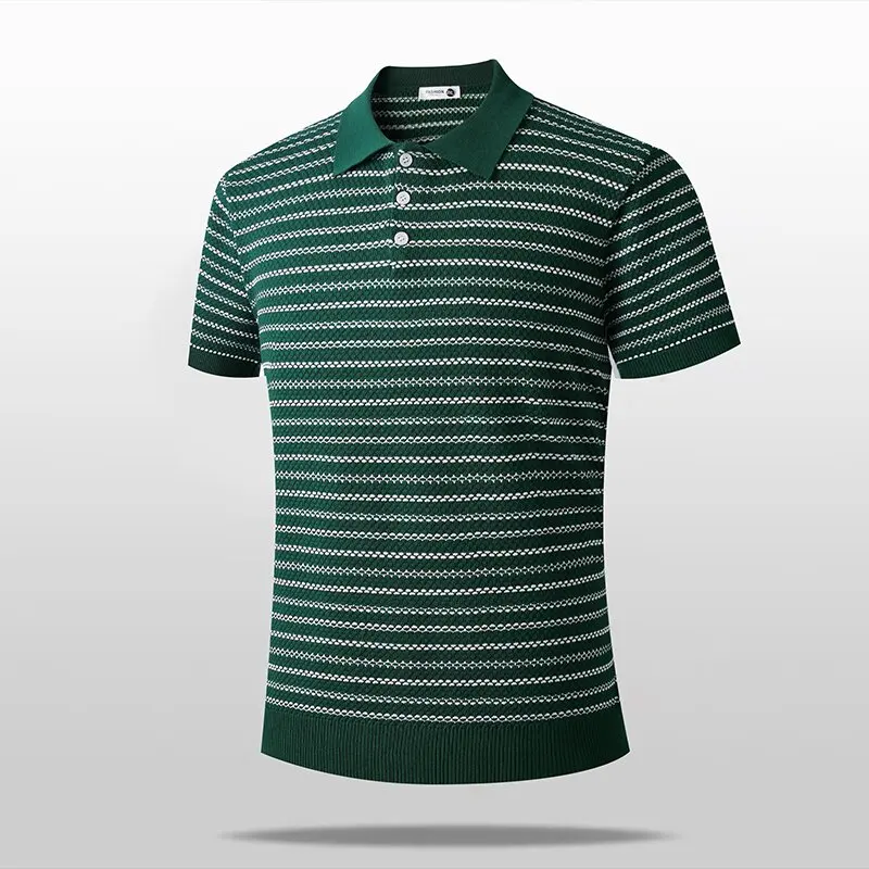 New Summer Fashion Trendy Ice Silk Breathable Striped Polo Shirt Men's Casual Loose Sports High Quality Short Sleeve T-Shirt
New Summer Fashion Trendy Ice Silk Breathable Striped Polo Shirt Men's Casual Loose Sports High Quality Short Sleeve T-Shirt