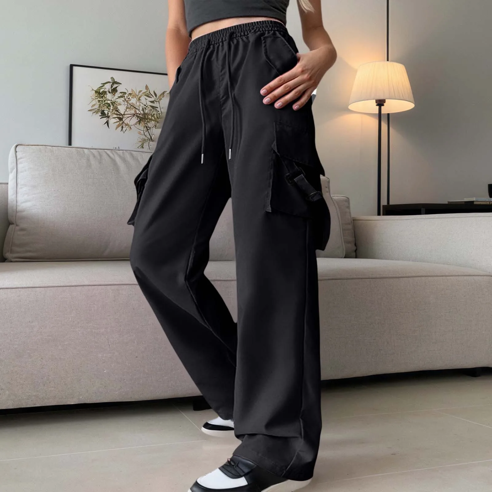 Women Y2K Cargo Pants High Waist Streetwear Hip Hop Trousers Female Big Pockets Casual Low Waist Drawstring Baggy Sweatpants
Women Y2K Cargo Pants High Waist Streetwear Hip Hop Trousers Female Big Pockets Casual Low Waist Drawstring Baggy Sweatpants