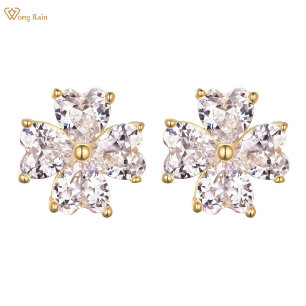 Wong Rain 925 Sterling Silver VVS1 3EX D Color Heart Cut 4MM Real Moissanite Diamond Gems Flower Ear Studs Earrings Fine Jewelry
Wong Rain 925 Sterling Silver VVS1 3EX D Color Heart Cut 4MM Real Moissanite Diamond Gems Flower Ear Studs Earrings Fine Jewelry