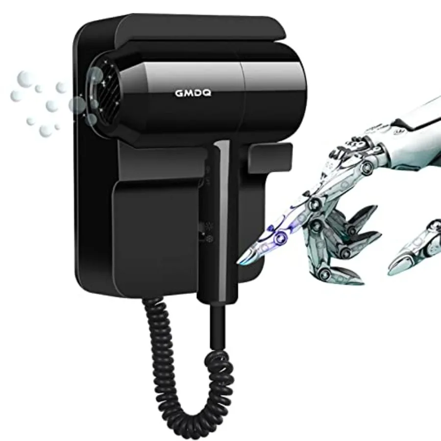 Hotel bathroom wall-mounted hair dryer in white, ABS plastic, fast-drying professional motor for salon use with stand rack, mas
Hotel bathroom wall-mounted hair dryer in white, ABS plastic, fast-drying professional motor for salon use with stand rack, mas