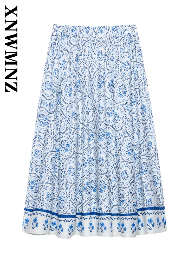 XNWMNZ 2025 Spring New Lady boho Chic Elastic band Midi Skirt Holiday Fashion Summer Woman's White Floral Pleated Skirt
XNWMNZ 2025 Spring New Lady boho Chic Elastic band Midi Skirt Holiday Fashion Summer Woman's White Floral Pleated Skirt