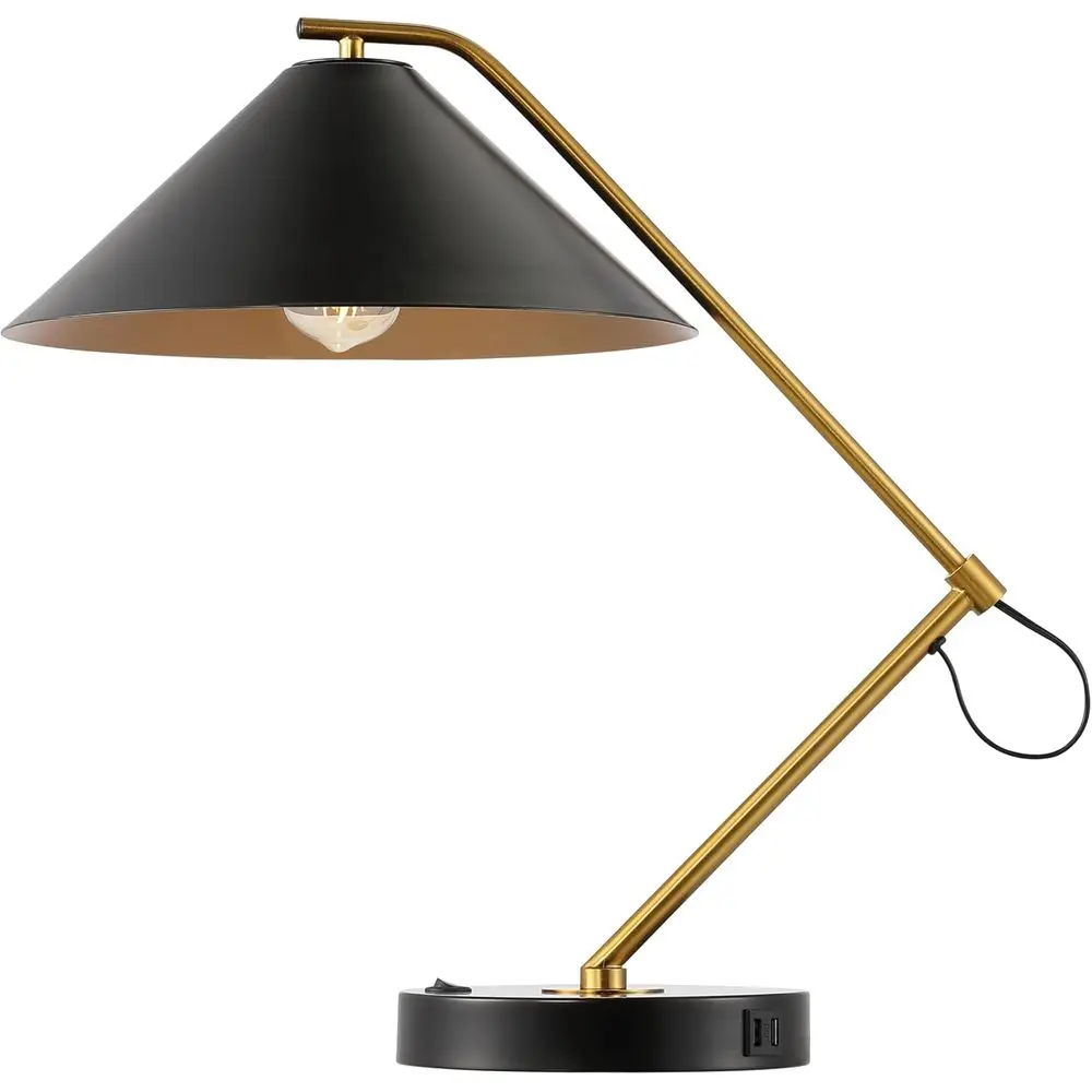 21-inch Black/Brass Table Lamp with USB Port and LED Bulb Included
21-inch Black/Brass Table Lamp with USB Port and LED Bulb Included