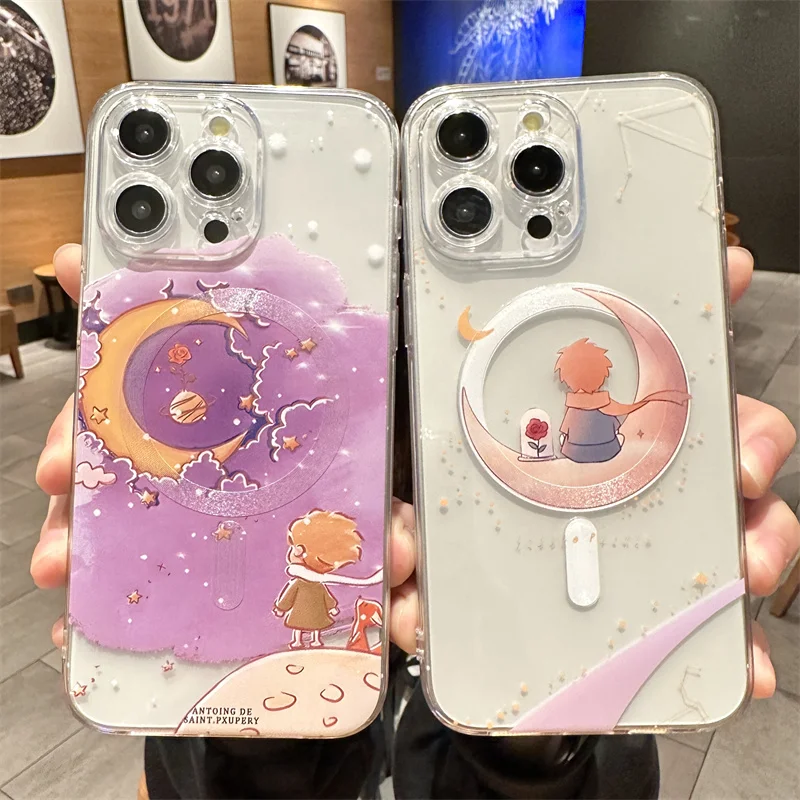 Cute Cartoon Moon Transparent With Magsafe Magnetic Case For iPhone 17 Air 16 13 12 14 11 Pro Max 15 Plus Wireless Charge Funda
Cute Cartoon Moon Transparent With Magsafe Magnetic Case For iPhone 17 Air 16 13 12 14 11 Pro Max 15 Plus Wireless Charge Funda