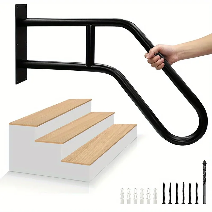 1pc Matte Black U-shaped Metal Handrail For Outdoor Steps, Wall-Mounted Safety Staircase Grab Rail, Modern Entryway Railing, Pla
1pc Matte Black U-shaped Metal Handrail For Outdoor Steps, Wall-Mounted Safety Staircase Grab Rail, Modern Entryway Railing, Pla