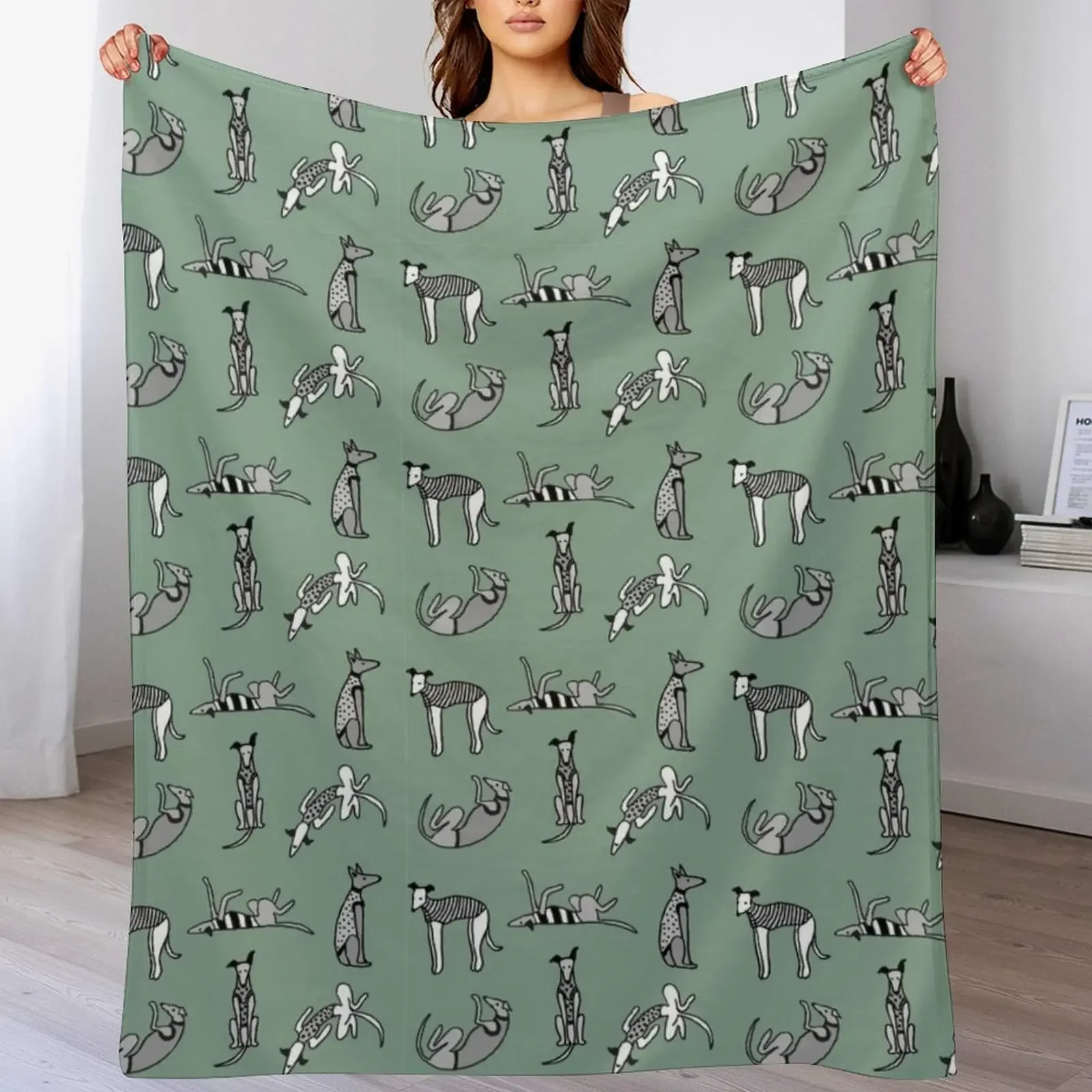whippets allover - green Throw Blanket Color Fast Cozy Throw Blanket
whippets allover - green Throw Blanket Color Fast Cozy Throw Blanket