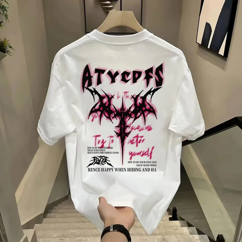 Summer street trend personalized printed T-shirt for men, 100% pure cotton casual and fashionable outdoor sports short-sleeved
Summer street trend personalized printed T-shirt for men, 100% pure cotton casual and fashionable outdoor sports short-sleeved