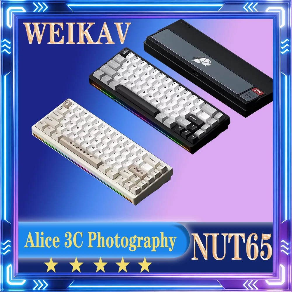 WEIKAV NUT65 Mechanical Keyboard Aluminum Alloy Gasket Wireless Bluetooh Tri Mode Low Latency Gasket Gaming Keyboard RGB QMK/VI
WEIKAV NUT65 Mechanical Keyboard Aluminum Alloy Gasket Wireless Bluetooh Tri Mode Low Latency Gasket Gaming Keyboard RGB QMK/VI