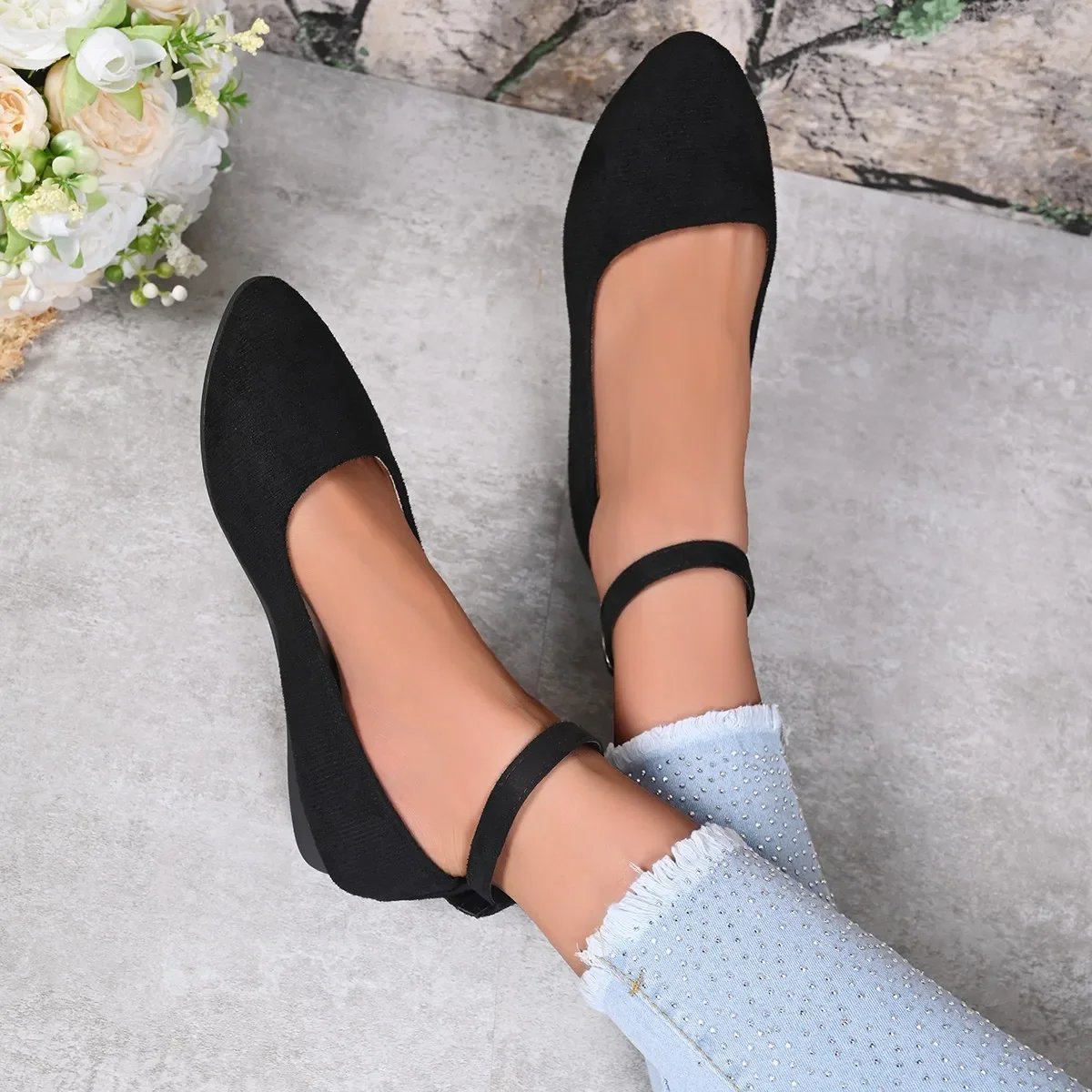 Women's Retro Mary Jane Shoes, Black Low-Top Square-Toe Ankle Strap Flat Shoes, Comfortable Soft-Soled Ballet Flats,
Women's Retro Mary Jane Shoes, Black Low-Top Square-Toe Ankle Strap Flat Shoes, Comfortable Soft-Soled Ballet Flats,