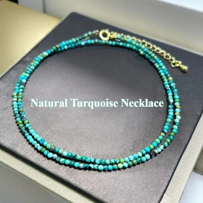 Natural Turquoise Necklace Round Beads Women's 2mm Handmade Light Luxury Fashion Charm Locking Bone Chain Elegant Jewelry Gifts
Natural Turquoise Necklace Round Beads Women's 2mm Handmade Light Luxury Fashion Charm Locking Bone Chain Elegant Jewelry Gifts