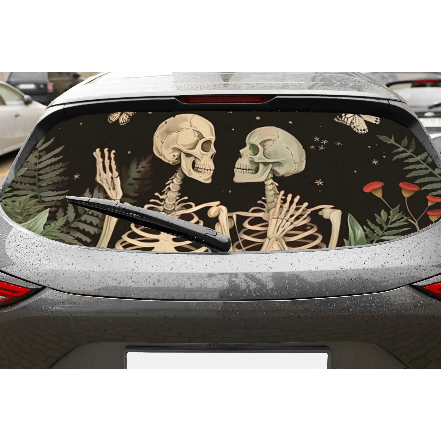 Dark Romantic Skull PVC Perforated Car Vinyl Wraps, Privacy Enhancing Design for Rear Window, Car Rear Windshield Sticker for Mo
Dark Romantic Skull PVC Perforated Car Vinyl Wraps, Privacy Enhancing Design for Rear Window, Car Rear Windshield Sticker for Mo