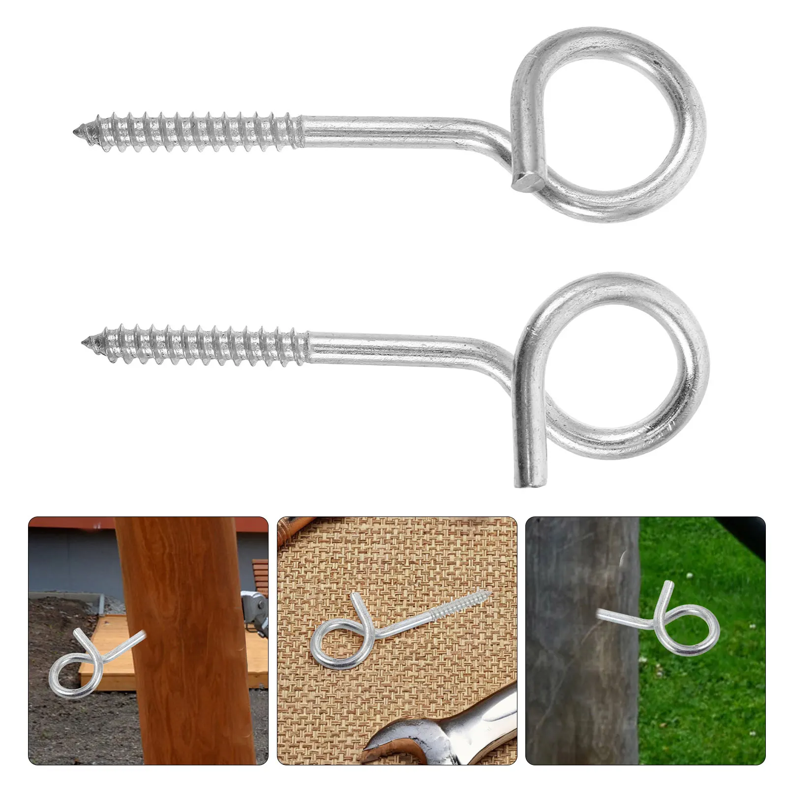 2pcs Stainless Steel Metal Eye Heavy Duty Ceiling Screws Swings Outdoor Indoor Use Long Hook Bolts For Hammock Hanging Durable 
2pcs Stainless Steel Metal Eye Heavy Duty Ceiling Screws Swings Outdoor Indoor Use Long Hook Bolts For Hammock Hanging Durable