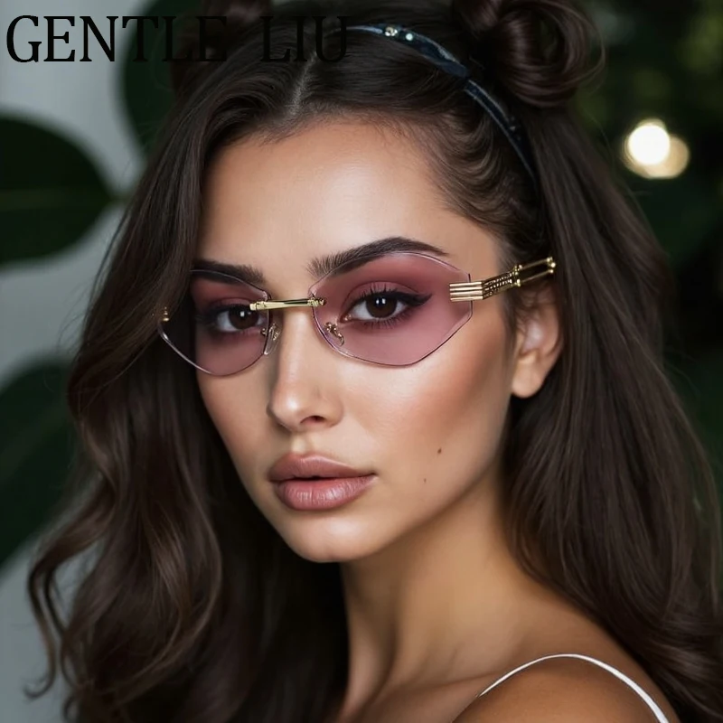 Vintage Punk Rimless Polygon Sunglasses Women 2025 Luxury Brand Trendy Change Color Anti Blue Light Sun Glasses Outdoor Shades
Vintage Punk Rimless Polygon Sunglasses Women 2025 Luxury Brand Trendy Change Color Anti Blue Light Sun Glasses Outdoor Shades