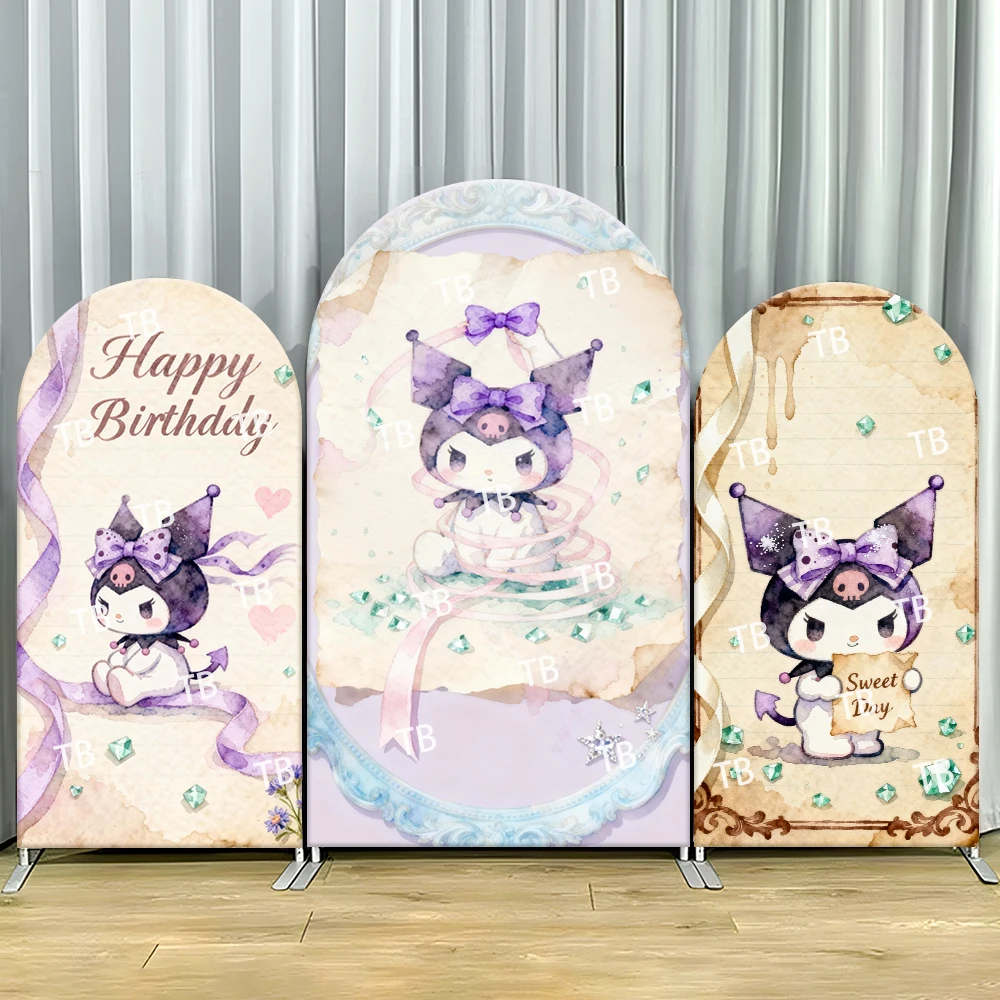 Kuromi Arch Backdrop Cover Watercolor Style with Happy Birthday Sweet Elements Decor Photo Booth Prop for Kids Birthday Party
Kuromi Arch Backdrop Cover Watercolor Style with Happy Birthday Sweet Elements Decor Photo Booth Prop for Kids Birthday Party