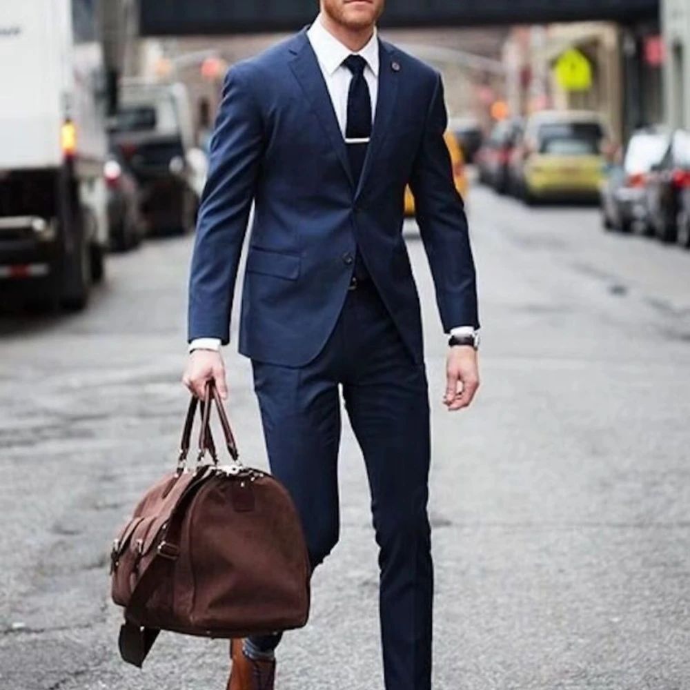 Navy Blue Men Suits 2 Piece Wedding Blazer Sets for Bridegroom Fashion Tuxedos Latest Two Piece (Jacket+Pants) Trajes De Hombre
Navy Blue Men Suits 2 Piece Wedding Blazer Sets for Bridegroom Fashion Tuxedos Latest Two Piece (Jacket+Pants) Trajes De Hombre