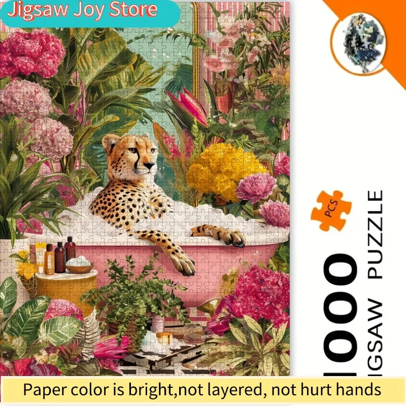 Пазл из 1000 элементов с изображением гепарда в ванной — яркая головоломка для всей семьи, идеально подходит для украшения дома.
Пазл из 1000 элементов с изображением гепарда в ванной — яркая головоломка для всей семьи, идеально подходит для украшения дома.