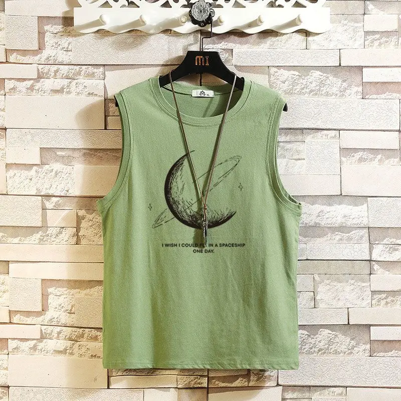 2024 Summer New Men's Pullovers Solid Color Crew Neck Moon Printed All-match Trendy Fashion Loose Casual Sleeveless Tops Vests
2024 Summer New Men's Pullovers Solid Color Crew Neck Moon Printed All-match Trendy Fashion Loose Casual Sleeveless Tops Vests