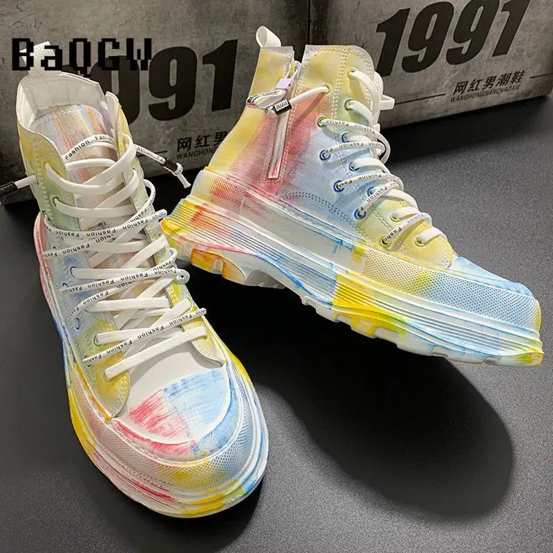 2026 Unisex Colorful Tie-Dye High-Top Canvas Sneakers Chunky Platform Zipper Casual Walking Shoes for Streetwear Fashion
2026 Unisex Colorful Tie-Dye High-Top Canvas Sneakers Chunky Platform Zipper Casual Walking Shoes for Streetwear Fashion