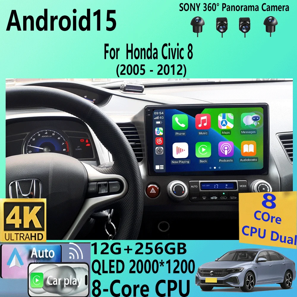 10" Android 15 Carplay Car Stereo Radio for Honda Civic 8 2005 - 2012 Multimedia Player Navigation GPS 2 Din 4G Audio DVD
10" Android 15 Carplay Car Stereo Radio for Honda Civic 8 2005 - 2012 Multimedia Player Navigation GPS 2 Din 4G Audio DVD