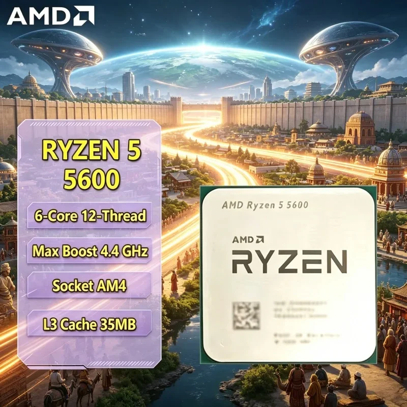 Budget DIY AMD R5 5600 AM4 65W Chip 32MB Large L3 Cache 6C12T Max 4.4GHz Entry Gaming CPU No Cooler
Budget DIY AMD R5 5600 AM4 65W Chip 32MB Large L3 Cache 6C12T Max 4.4GHz Entry Gaming CPU No Cooler