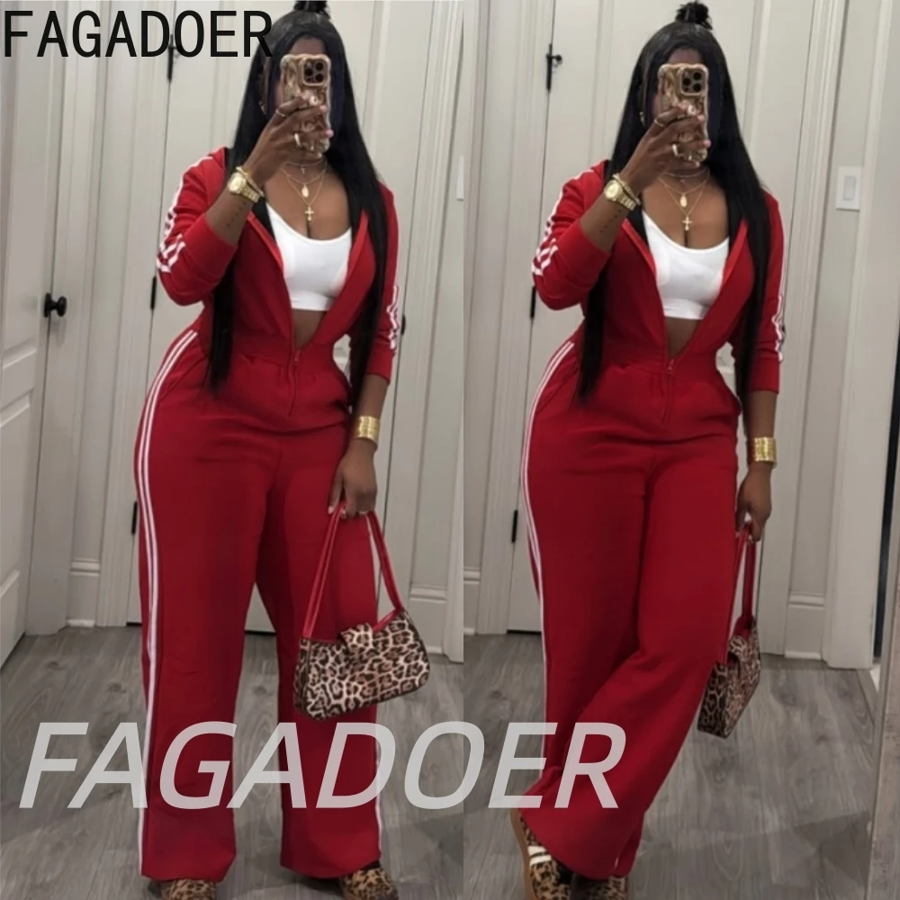 FAGADOER Spring New Casual Sporty Stripe Patchwork One Piece Jumpsuits Women Zipper Hooded Straight Playsuits Female Overalls
FAGADOER Spring New Casual Sporty Stripe Patchwork One Piece Jumpsuits Women Zipper Hooded Straight Playsuits Female Overalls